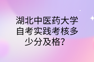 湖北中医药大学自考实践考核多少分及格?